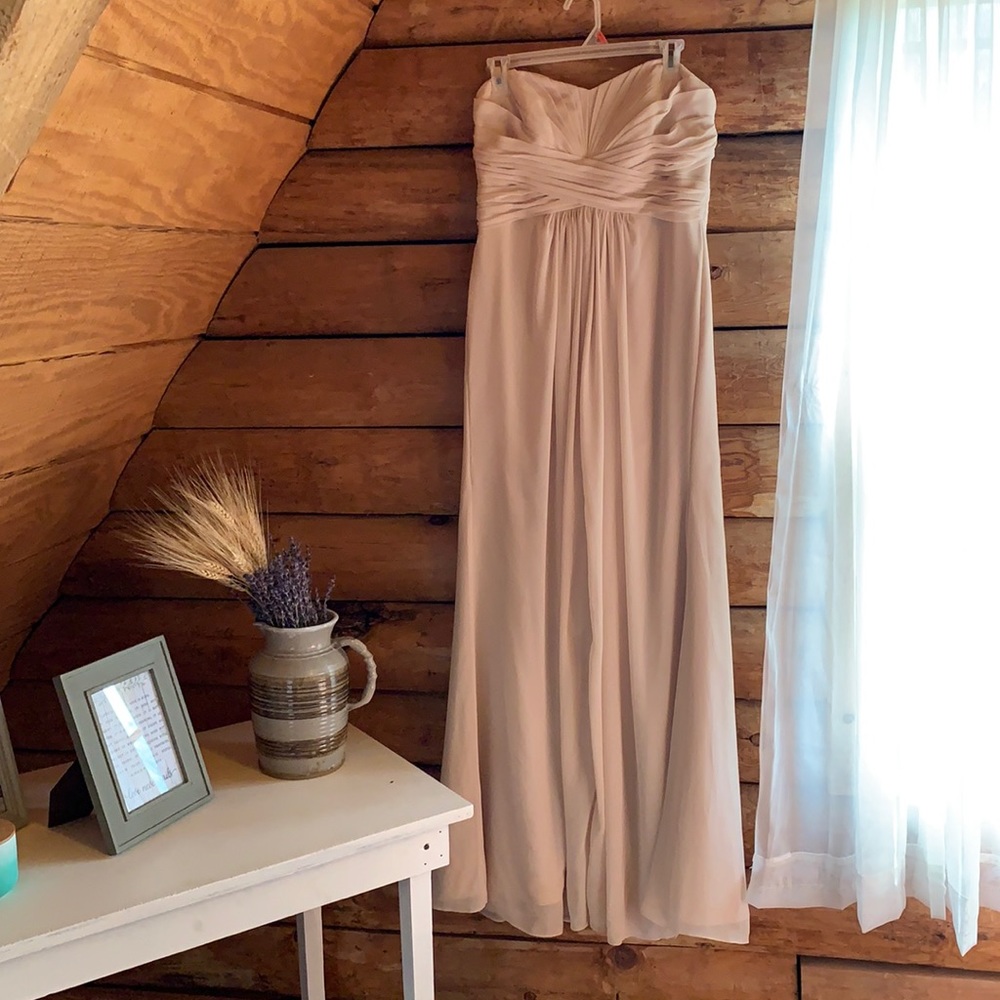 Champagne Strapless Bridesmaid Dress